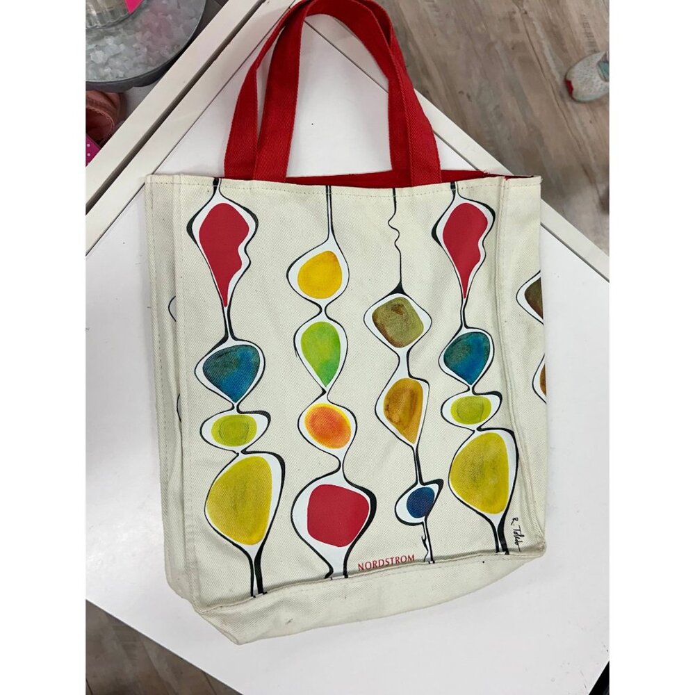 Ruben Toledo Canvas Tote Cream Multicolored Tote Bag For Nordstrom Colorful